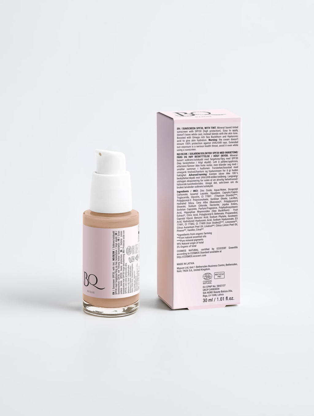 Zonnebrandcrème SPF30, met tintje